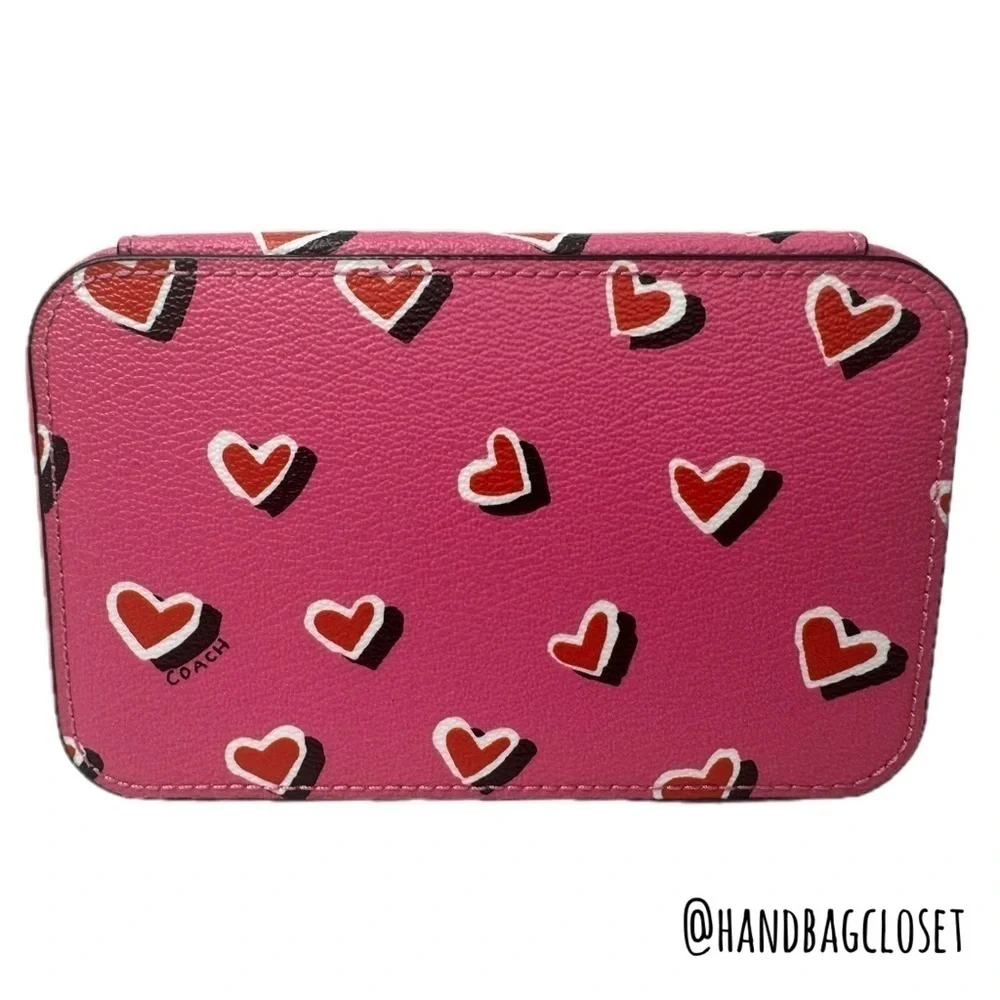 Coach Y2K Heart Travel Jewelry Box Signature Vintage 60990 Hearts